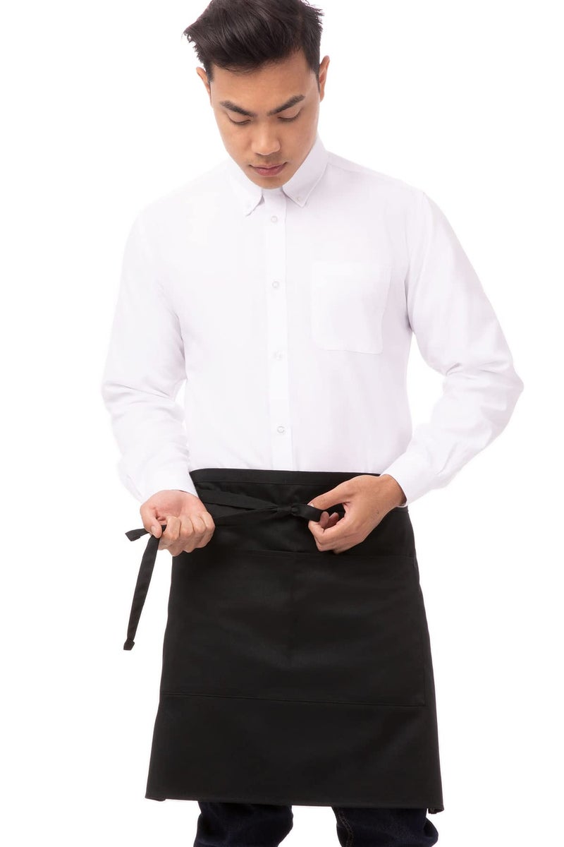 Chef Works Unisex Half Bistro Server Apron, Black, One Size - Image 1